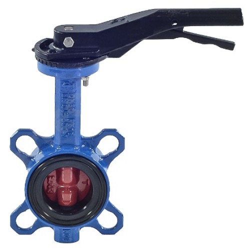 Затвор ручной с чугунным диском и рукояткой межфланцевый 1,6 МПа EPDM VP5445S GGG50 Tecofi 200 мм в Екатеринбурге