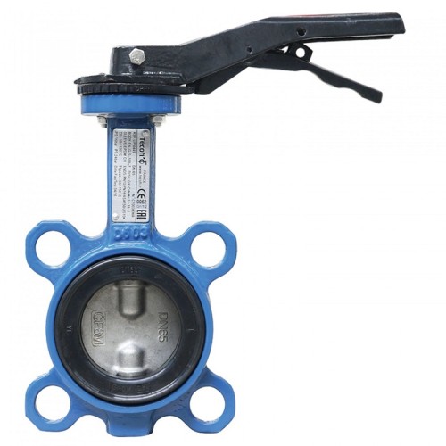 Затвор ручной с чугунным диском и рукояткой межфланцевый 1,6 МПа EPDM ЗПФ GG25 ЛАЗ 250х65 мм в Екатеринбурге