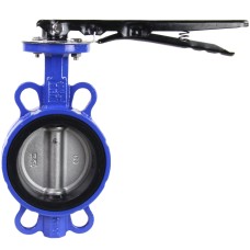 Затвор ручной с нержавеющий диском и рукояткой межфланцевый 1,6 МПа EPDM VPI4449 GGG50 Tecofi 200х59,5 мм